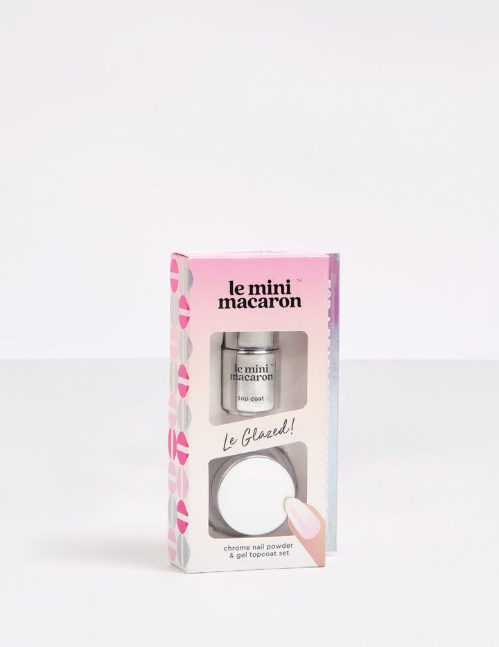 Chromový set s práškem a topcoat Le Glazed