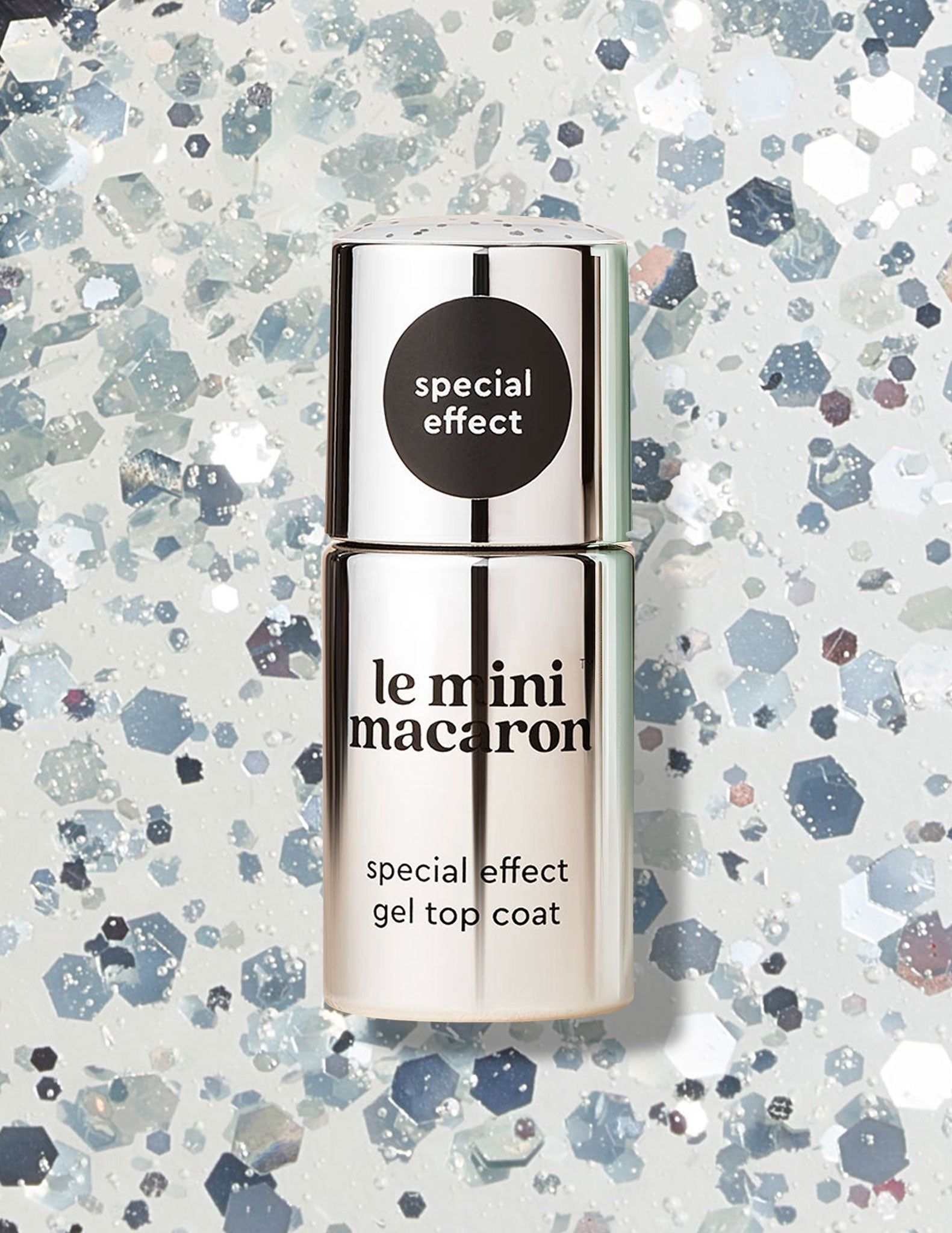 Silver glitter - gélový topcoat