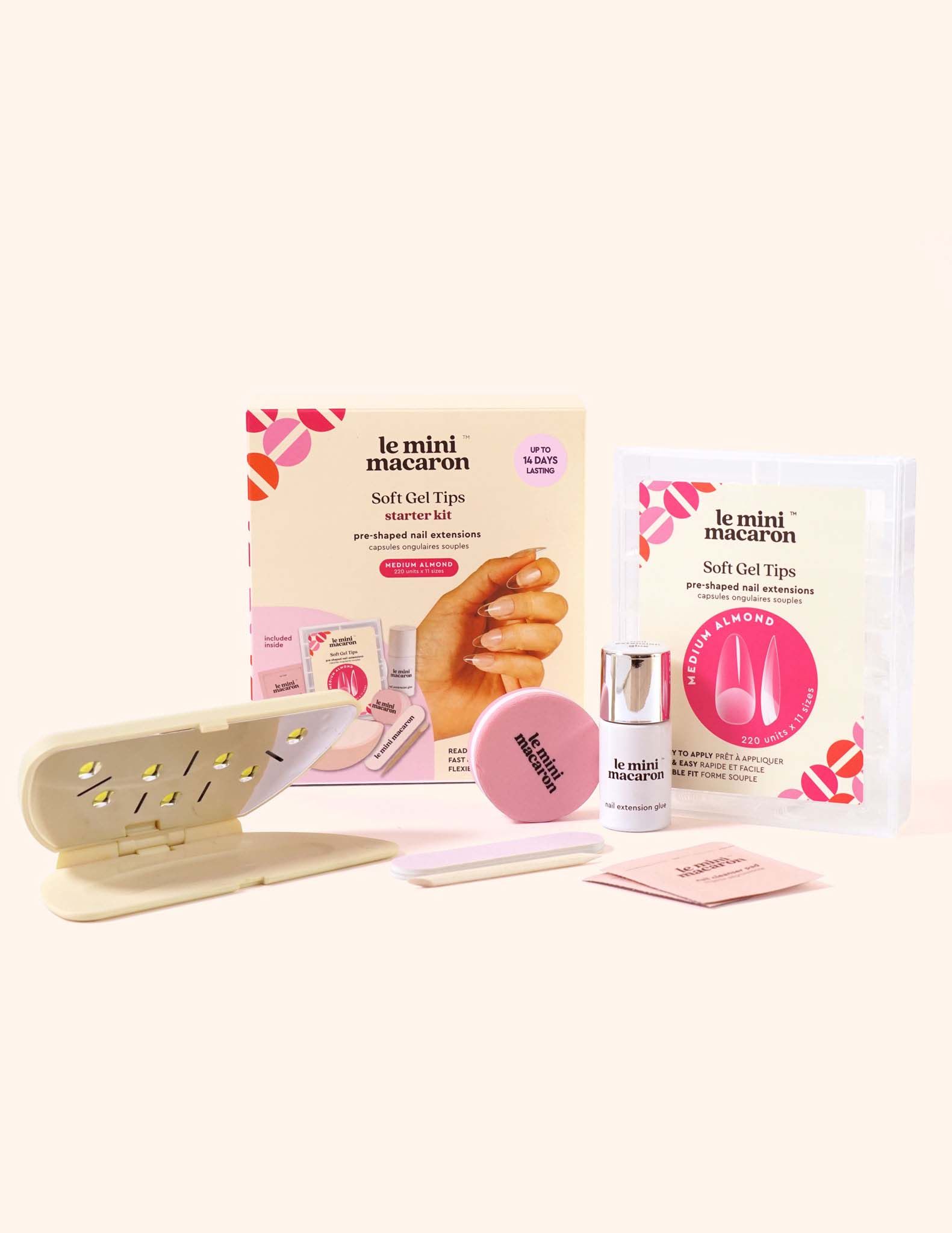 Jemné gélové tipy na nechty - medium almond štartovacia sada