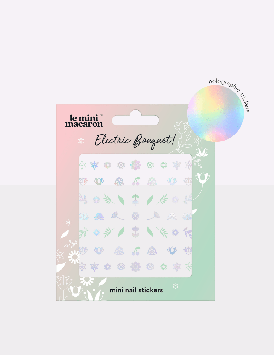 Dekoračné nálepky na nechty Electric Bouquet