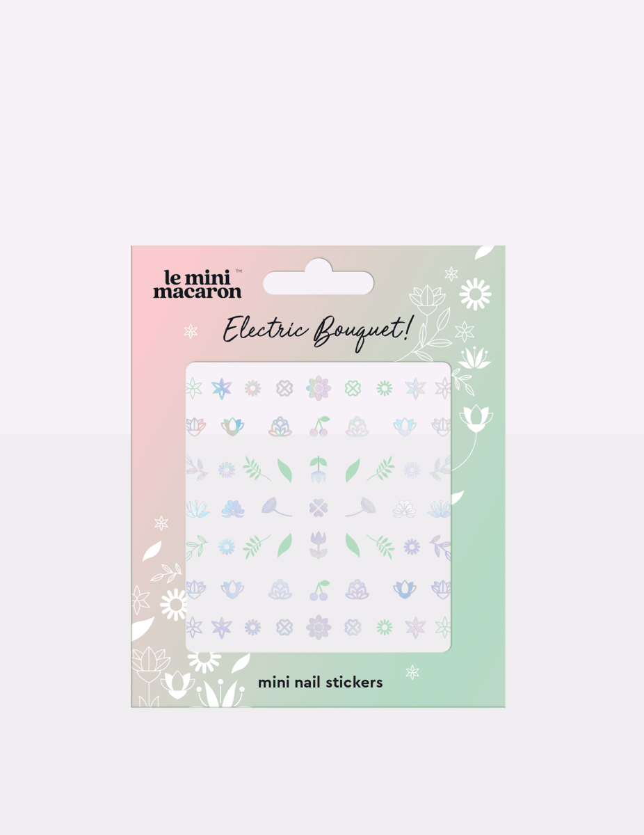 Dekoračné nálepky na nechty Electric Bouquet